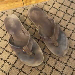 Men’s Rainbow leather flip-flops